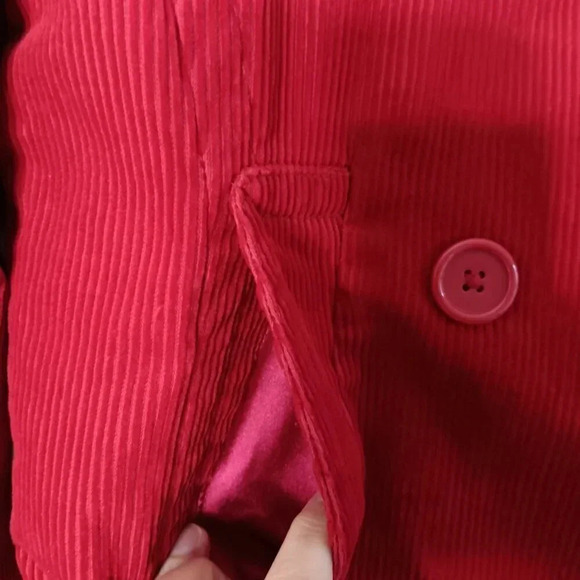GAP Corduroy Red‎ Jacket Coat Buttons Hand Pockets Womens Size Small - Picture 7 of 10